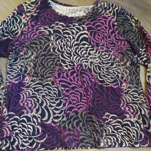 Purple and Gray Long Sleeve Top Size XL